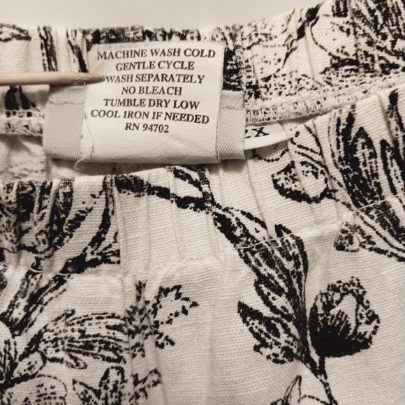 Hot Cotton Marc Wear| 100% Linen Floral Print Pants Summer Sz 2X Wide Leg - Picture 8 of 9